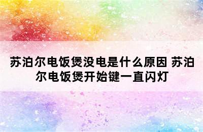 苏泊尔电饭煲没电是什么原因 苏泊尔电饭煲开始键一直闪灯